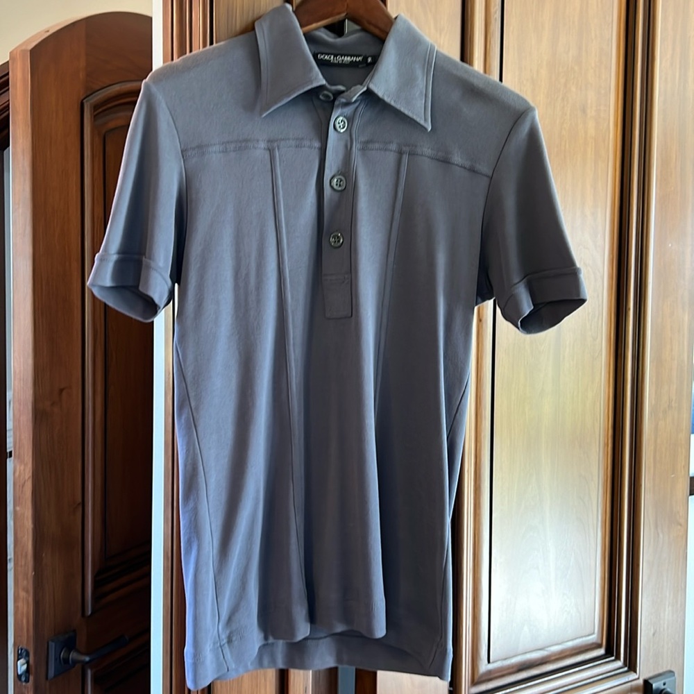 men’s fitted dolce and gabbana  polo half button
